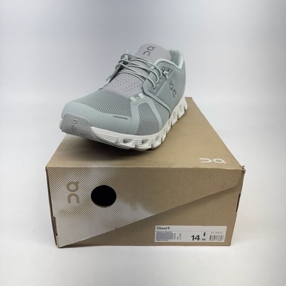 Mens On Cloud 5 Glacier Lightweight Everyday Road /Walking Sneakers, Size 14 New - Picture 4 of 5